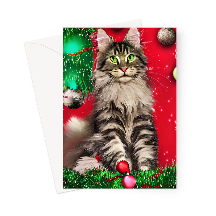 Twinkies Best Christmas - Maine-Coon Greeting Card